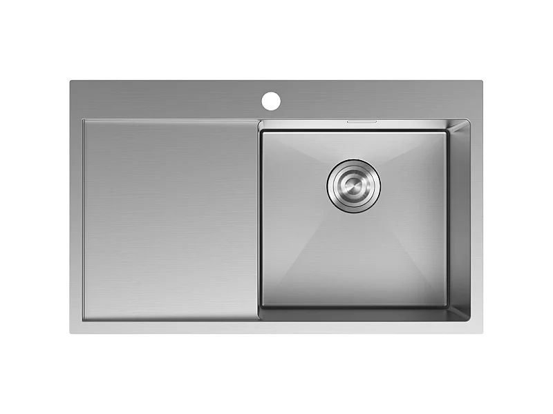 Mexen Exar fregadero de acero inoxidable de 1 cubeta con escurridor, derecho 780 x 480 mm, inox - 6434781010P-01