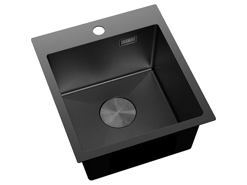 Mexen Solix fregadero de acero inoxidable de 1 seno 400 x 450 mm, negro HC - 6401401000-70HC