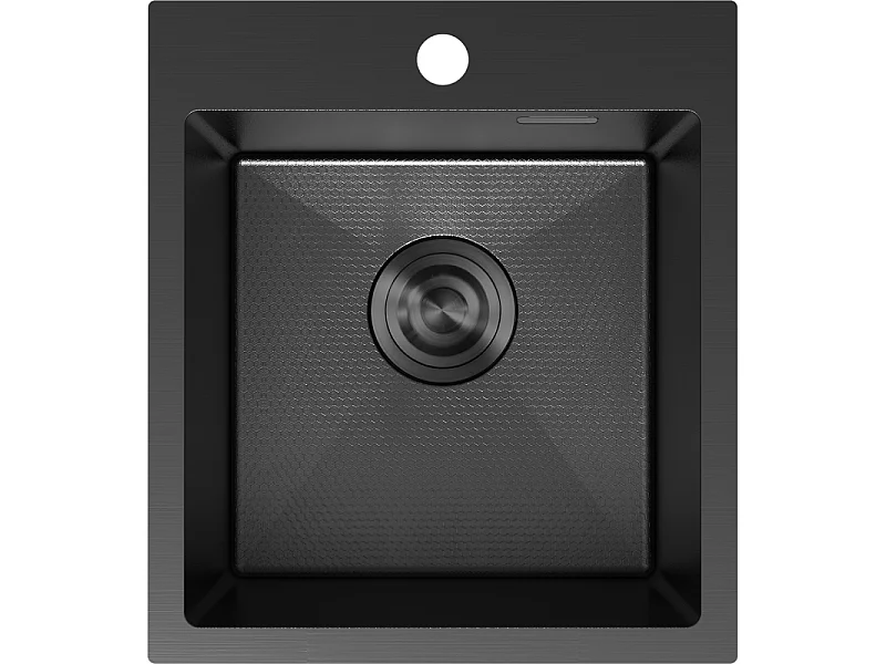 Mexen Solix fregadero de acero inoxidable de 1 seno 400 x 450 mm, negro HC - 6401401000-70HC