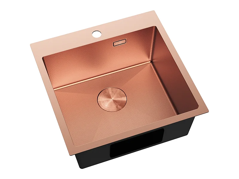 Mexen Solix Steel Sink, 1-Bowl, 500 x 500 mm, Copper HC - 6407501000-65HC
