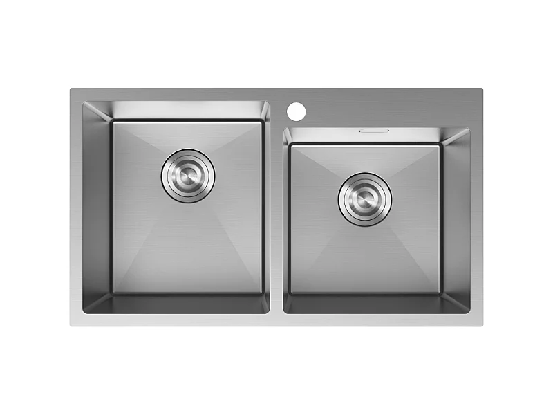 Mexen Xorin fregadero de acero 2 compartimentos 780 x 450 mm, inox - 6441782000-01