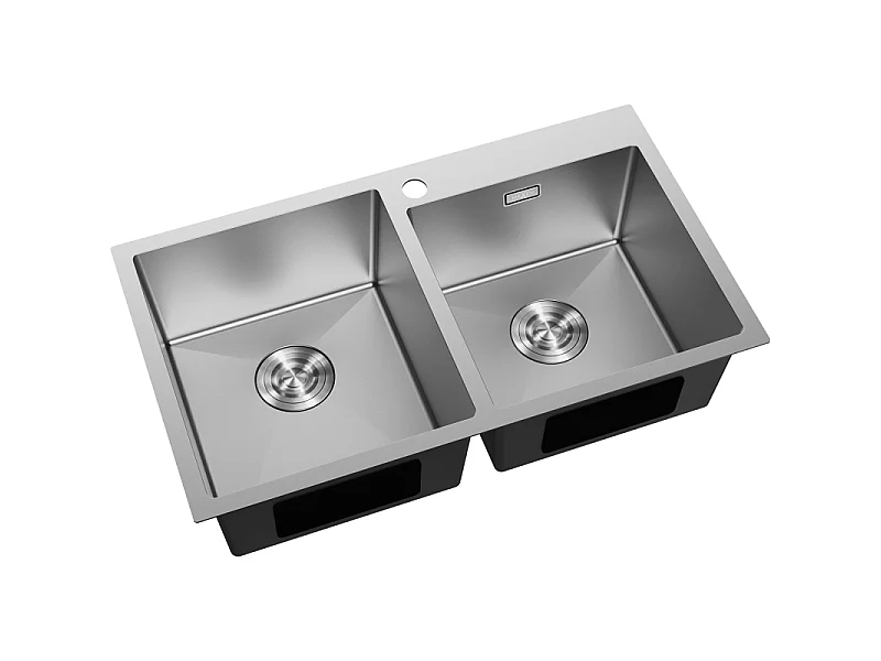 Mexen Xorin fregadero de acero 2 compartimentos 780 x 450 mm, inox - 6441782000-01