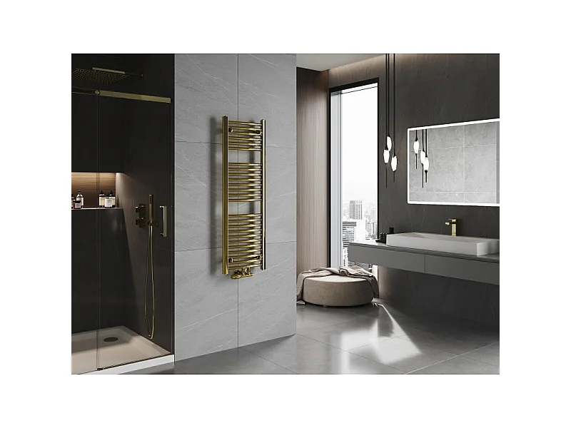 Mexen Ares radiador de casa de banho 1200 x 400 mm, 349 W, dourado - W102-1200-400-00-50