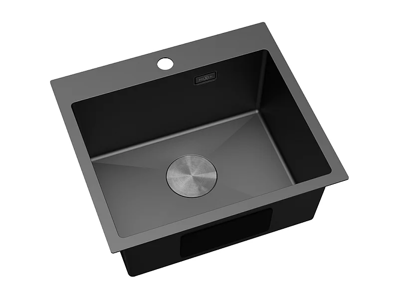 Mexen Solix lava-louça em aço inoxidável 1-cuba 500 x 450 mm, preto - 6402501000-70