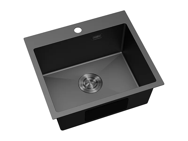 Mexen Solix lava-louça em aço inoxidável 1-cuba 500 x 450 mm, preto - 6402501000-70