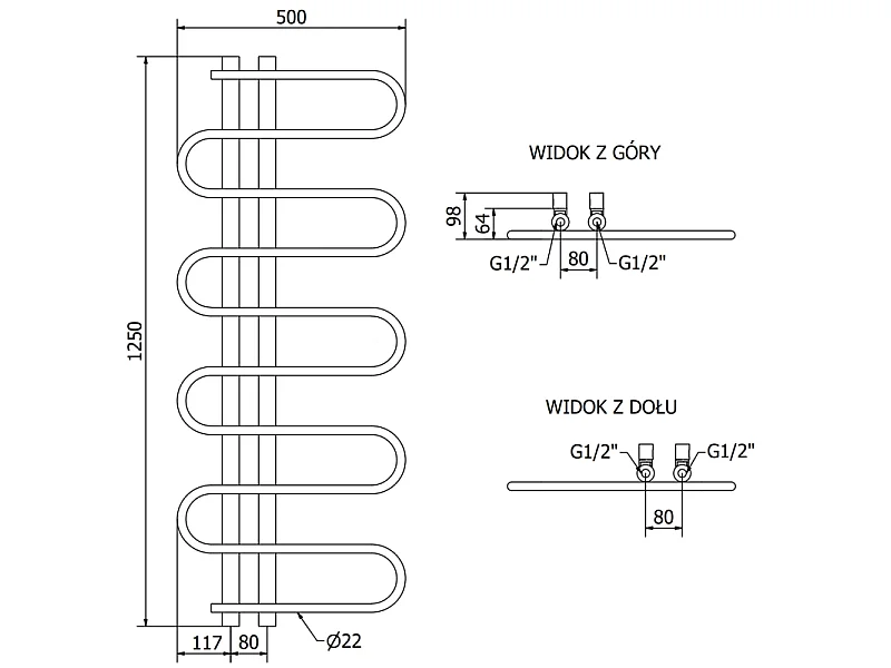 Mexen Kiso radiateur électrique 1250 x 500 mm, 300 W, blanc - W114-1250-500-2300-20