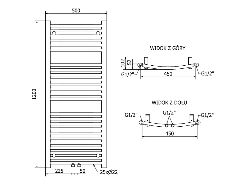 Mexen Ares radiateur électrique 1200 x 500 mm, 500 W, blanc - W102-1200-500-6500-20