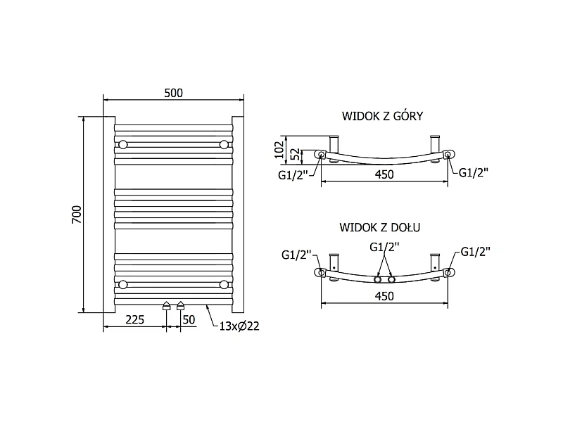 Mexen Ares radiateur électrique 700 x 500 mm, 300 W, noir - W102-0700-500-6300-70