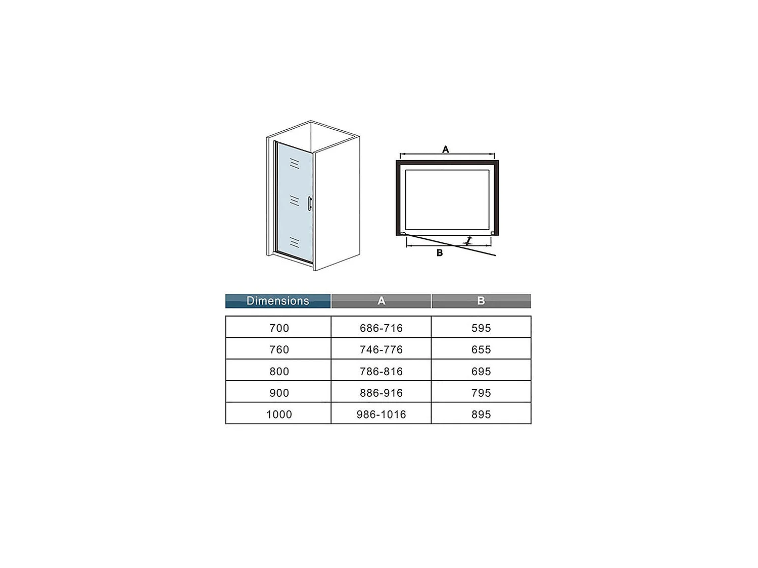 Porte de douche pivotante 70x185cm profilé blanc en verre de sécurité et transparent