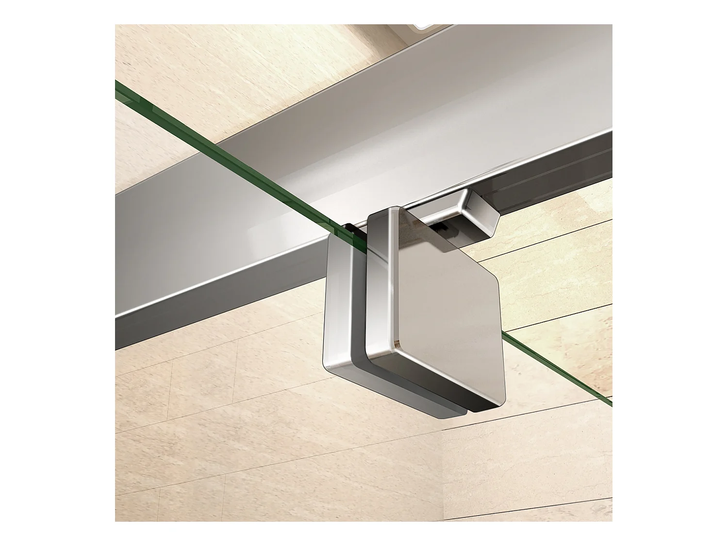 Porte de douche 80x185cm en 6mm verre securit transparent, porte de douche pivotante à pince tournée, installation en niche