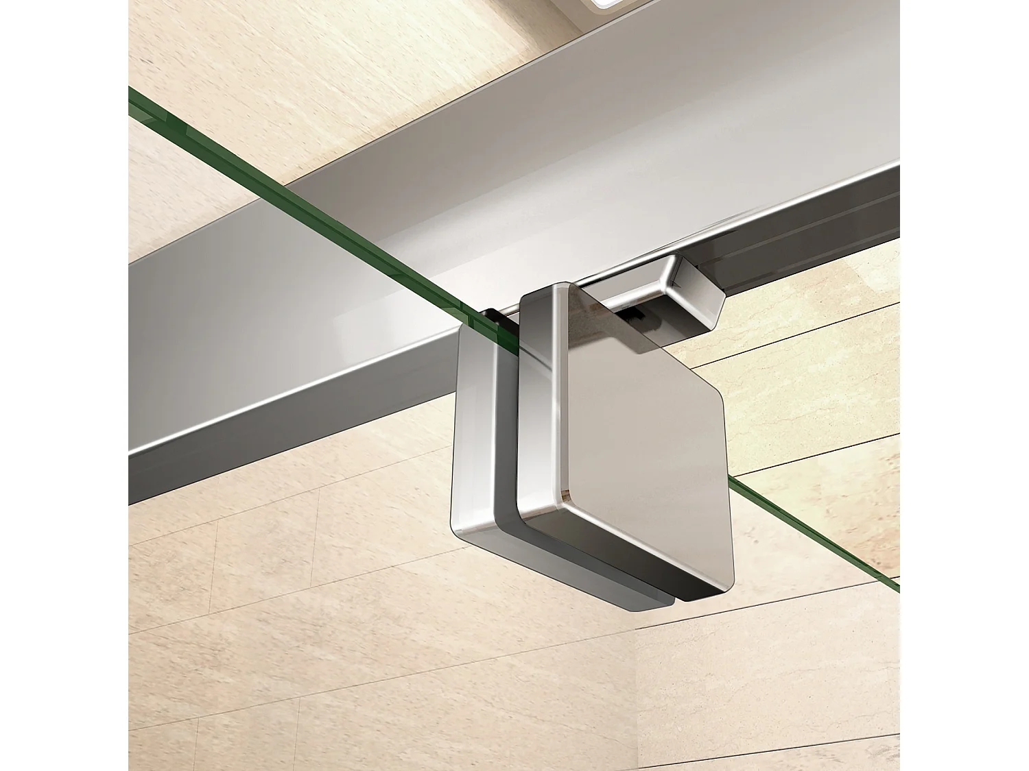 Porte de douche 90x185cm en 6mm verre securit transparent, porte de douche pivotante à pince tournée, installation en niche