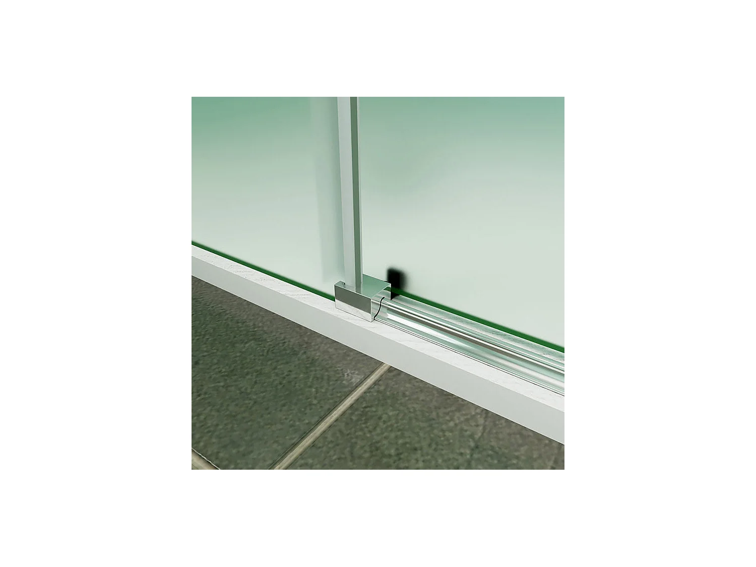 Porte de douche coulissante 140x195cm verre sablé installer à gauche, porte de douche en 8mm verre anticalcaire