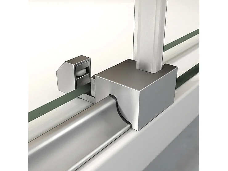 Porte de douche coulissante 160cm Hauteur 195cm en verre 8mm securit anticalcaire, porte de douche installée en niche