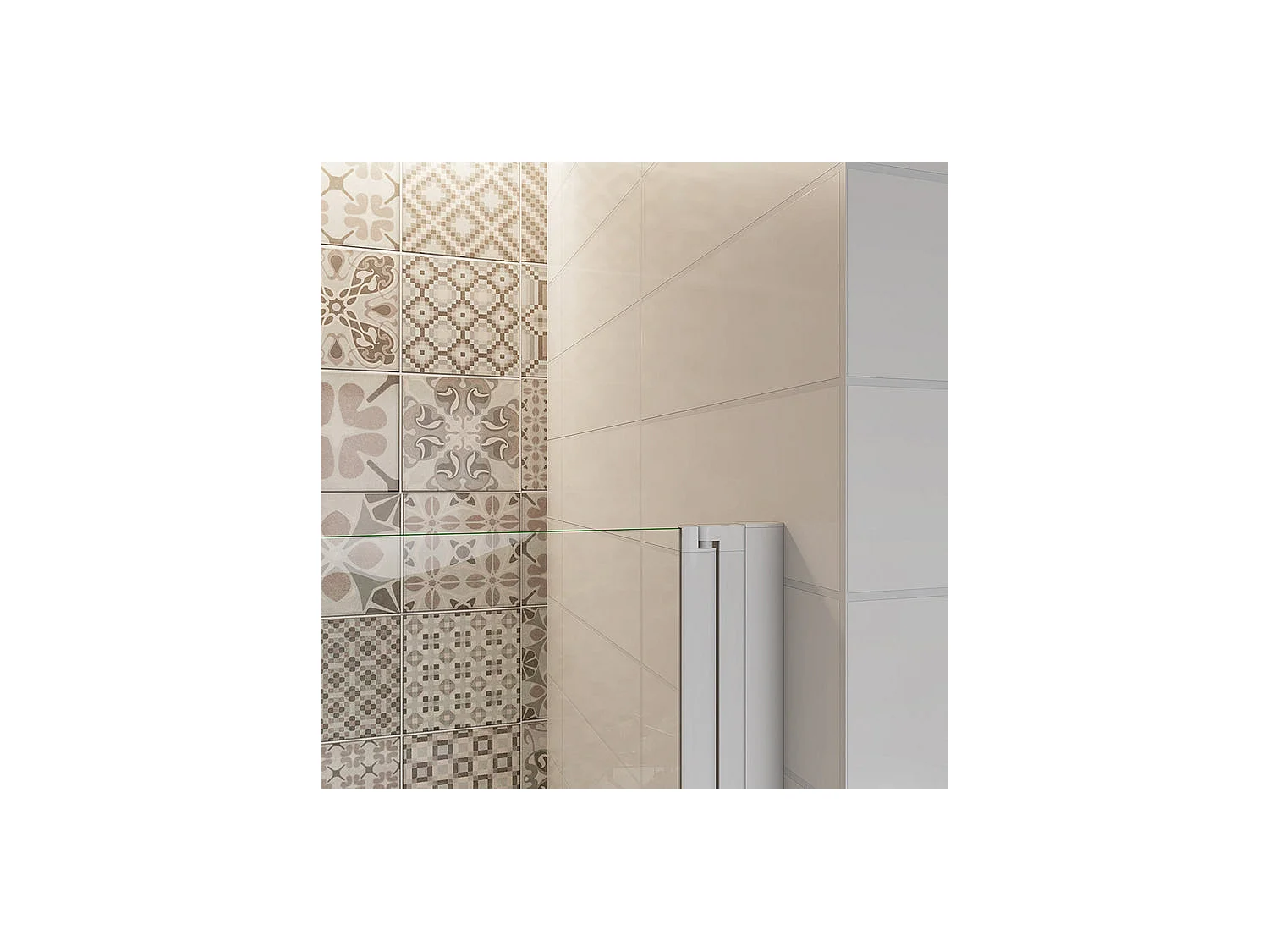Porte de douche pivotante 90x185cm profilé blanc en verre de sécurité et transparent
