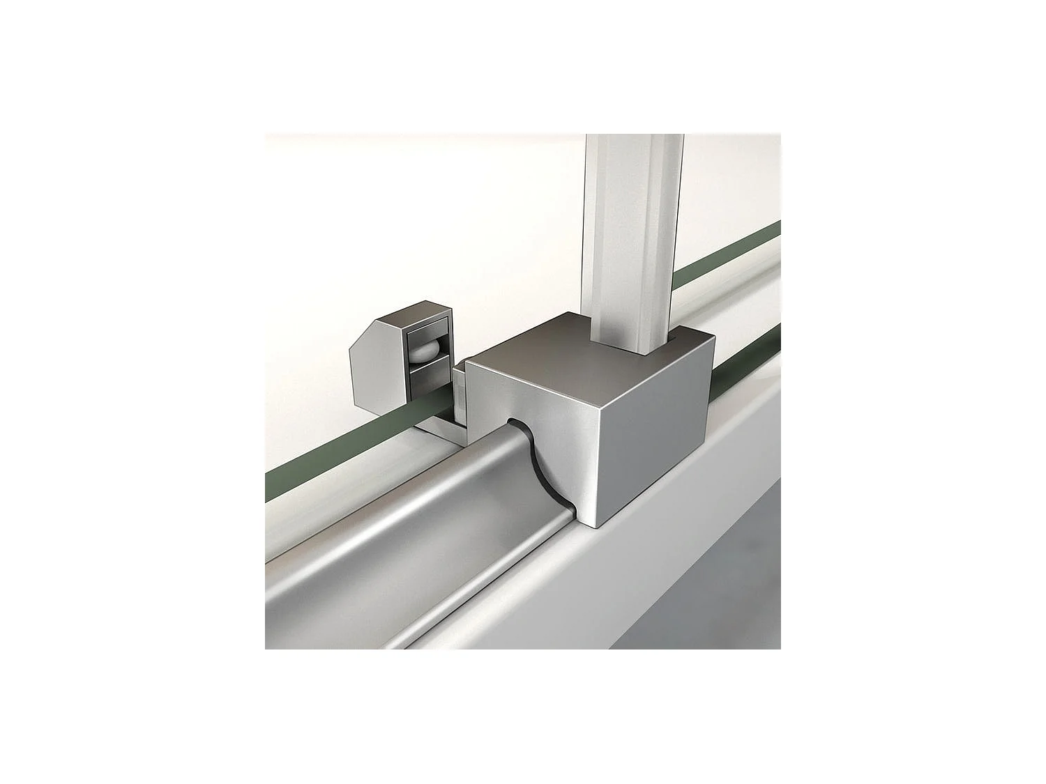 Porte de douche coulissante 110cm Hauteur 195cm en verre 8mm securit anticalcaire, porte de douche installée en niche