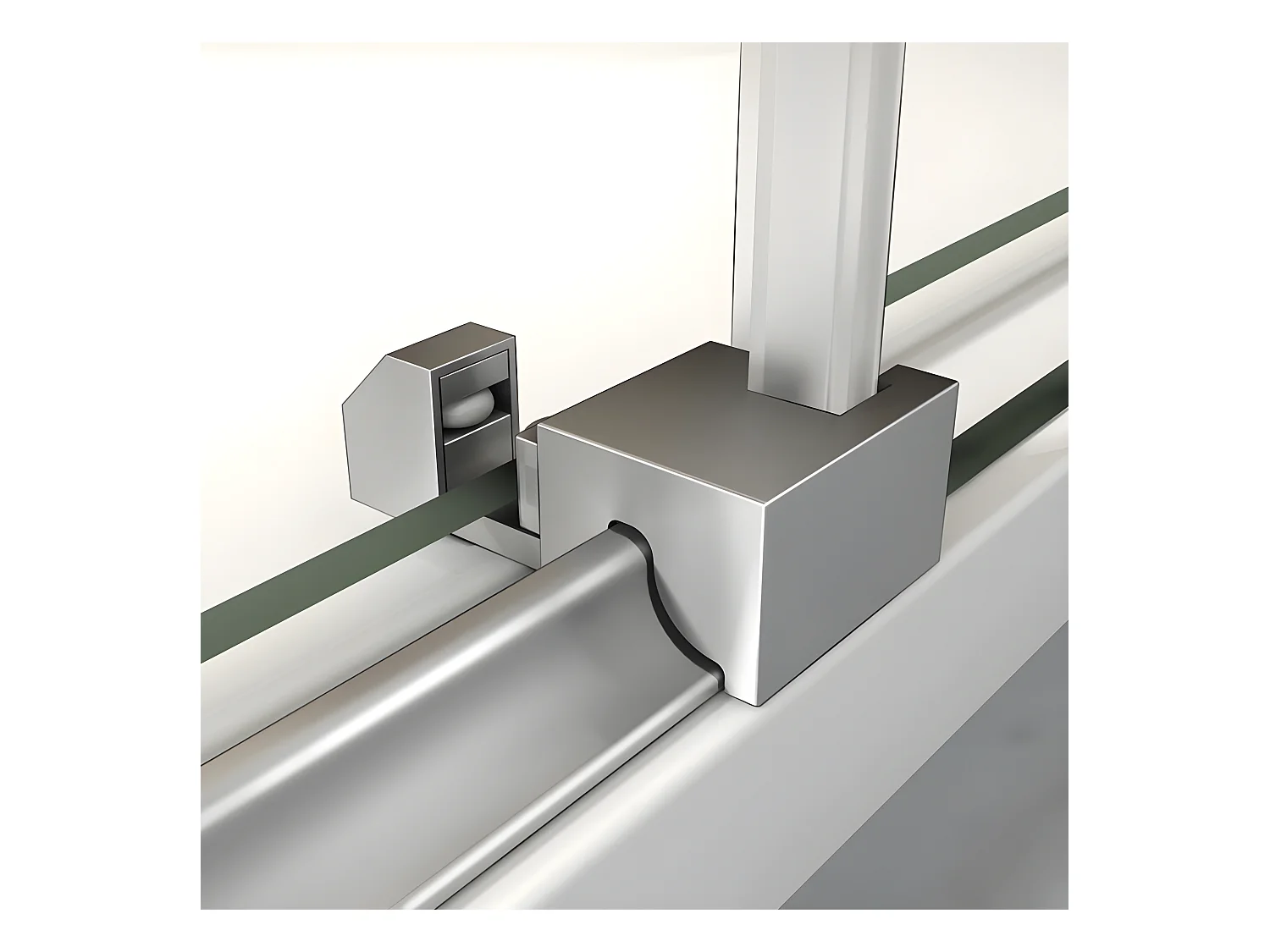 Porte de douche coulissante 150cm Hauteur 195cm en verre 8mm securit anticalcaire, porte de douche installée en niche