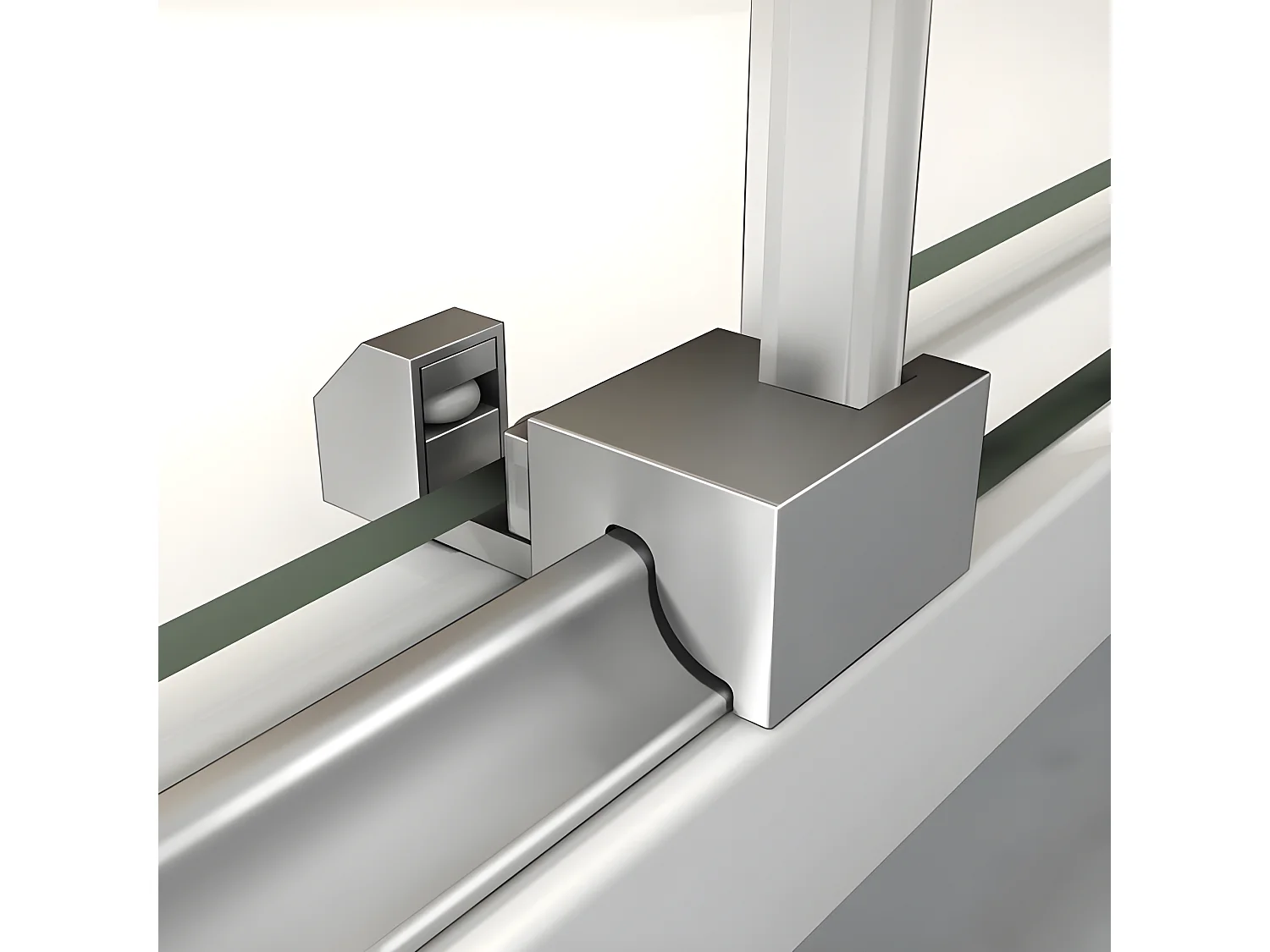 Porte de douche coulissante 150cm Hauteur 195cm en verre 8mm securit anticalcaire, porte de douche installée en niche