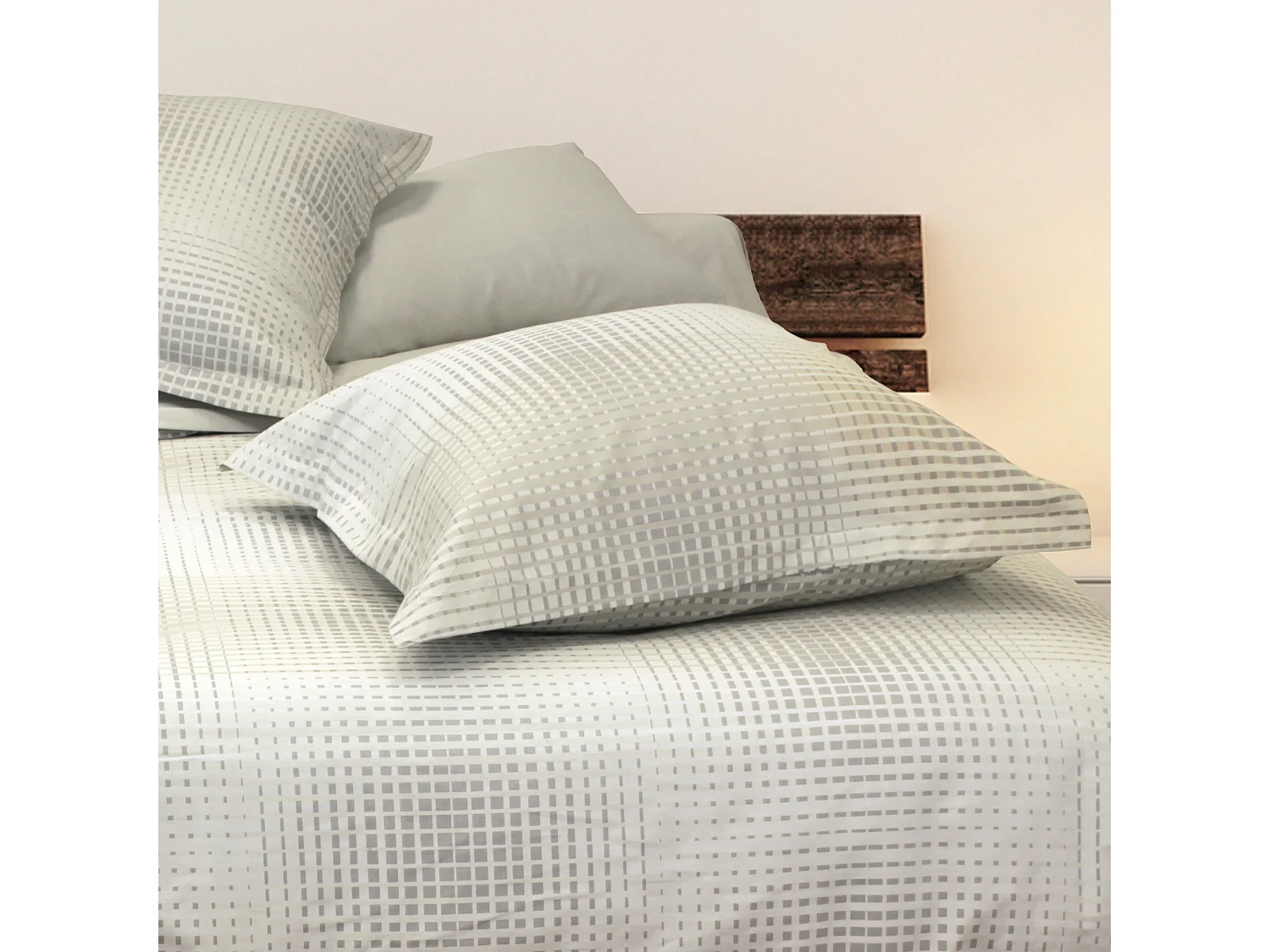 Housse de couette 260x240 cm Satin de coton CONCORDE Gris clair