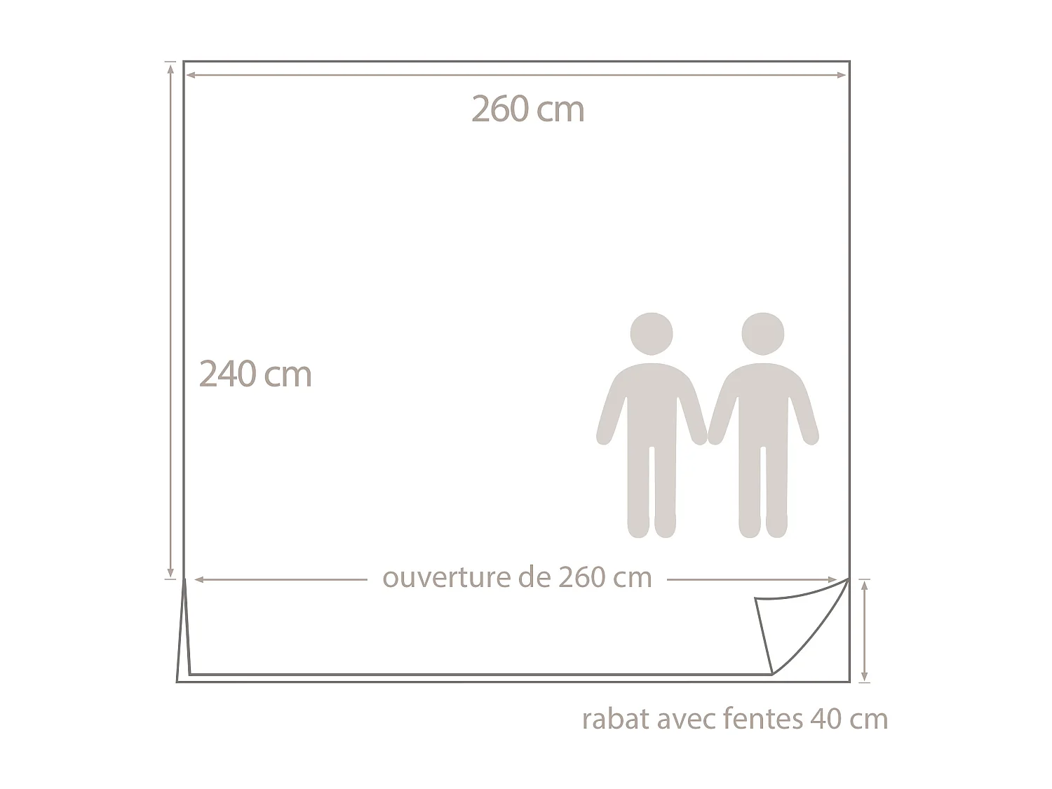 Housse de couette 260x240 cm Satin de coton CONCORDE Gris clair