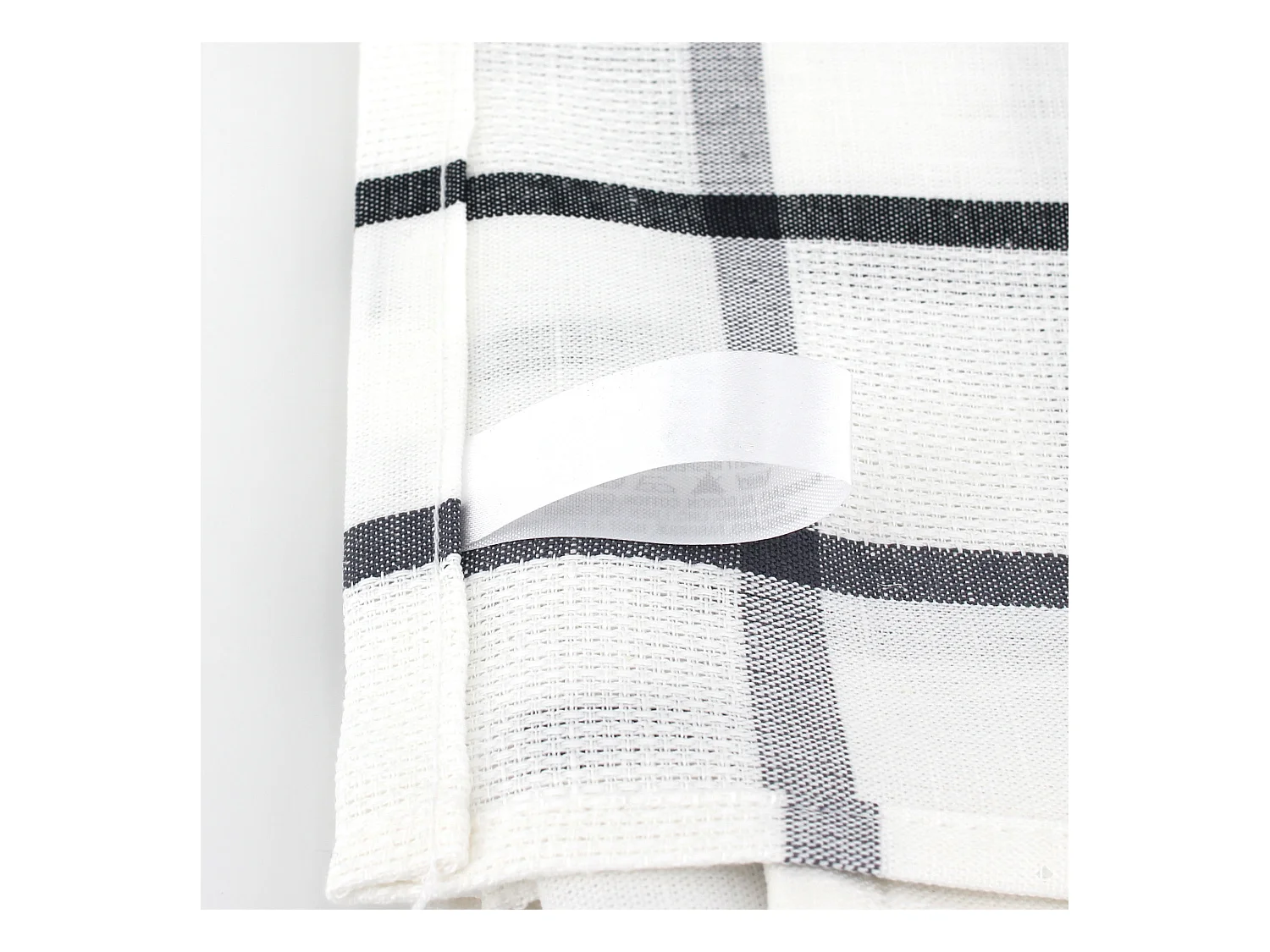 Lot de 2 torchons de cuisine toile 50x70 cm SQUARES LIN orange coton et lin