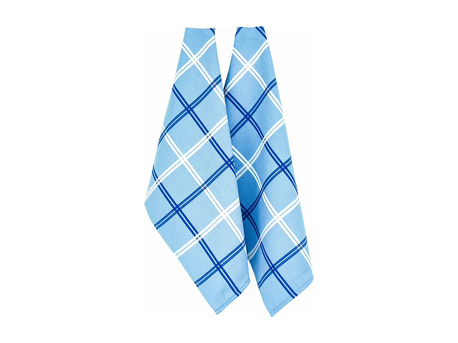 Lot de 2 torchons de cuisine toile 50x70 cm SQUARES bleu