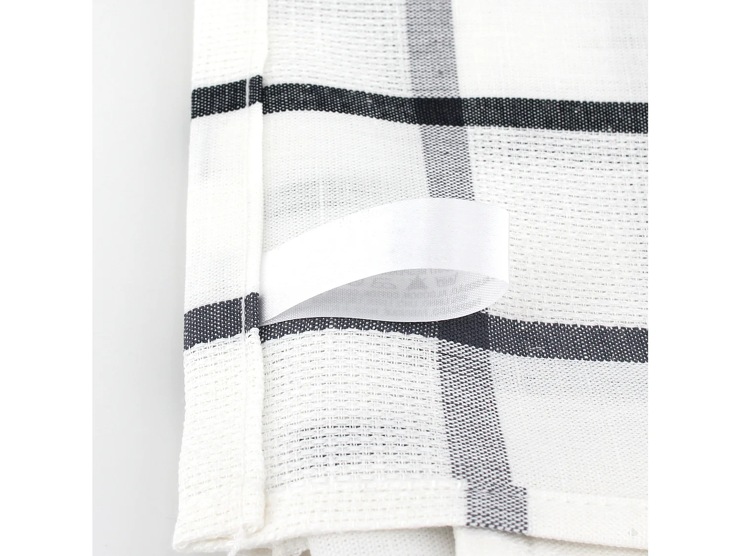 Lot de 2 torchons de cuisine toile 50x70 cm SQUARES LIN bleu coton et lin