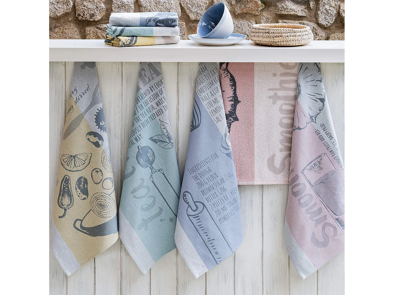 Lot de 2 torchons de cuisine éponge 50x50 cm SMOOTH rose