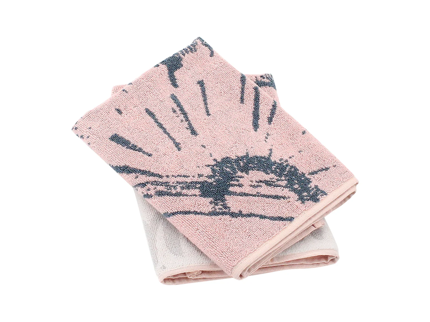 Lot de 2 torchons de cuisine éponge 50x50 cm SMOOTH rose
