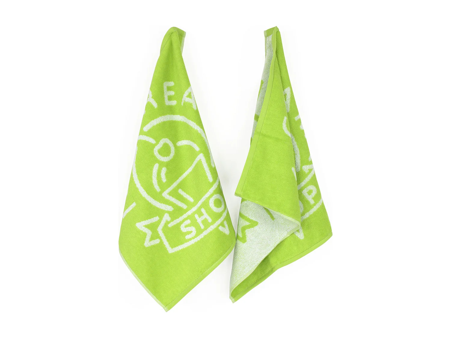 Lot de 2 torchons de cuisine éponge 50x50 cm SHOP vert