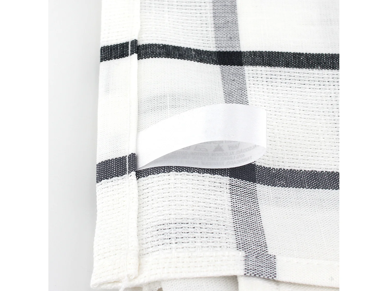 Lot de 2 torchons de cuisine toile 50x70 cm SQUARES LIN gris coton et lin