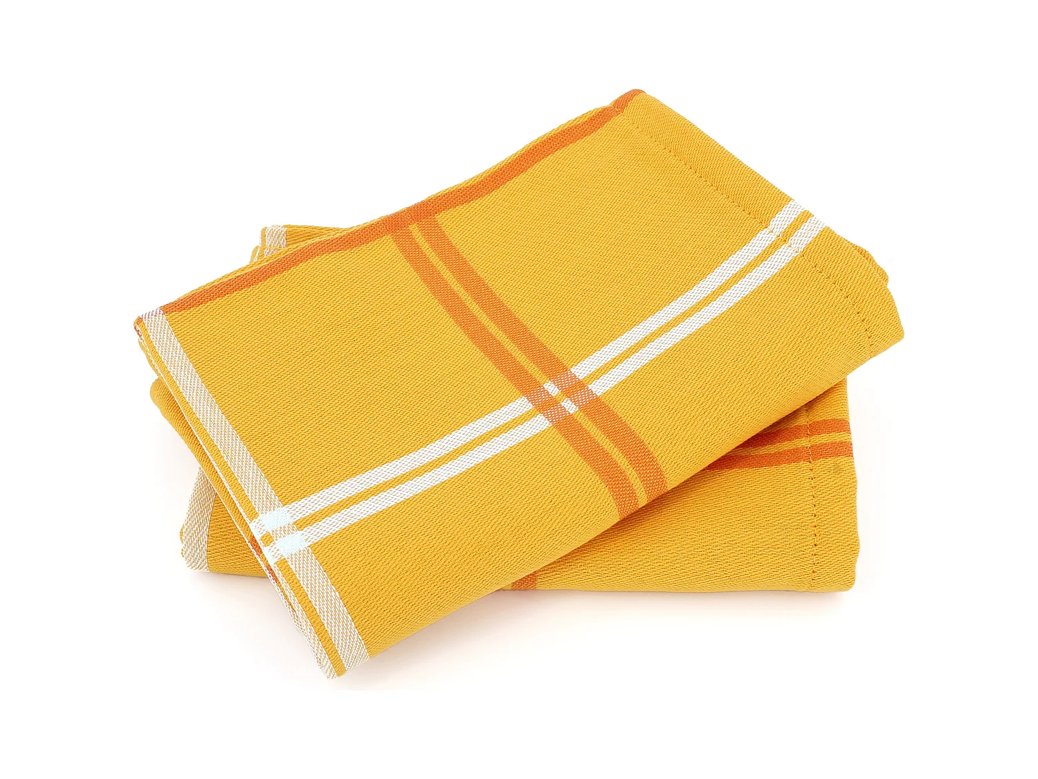 Lot de 2 torchons de cuisine toile 50x70 cm SQUARES orange