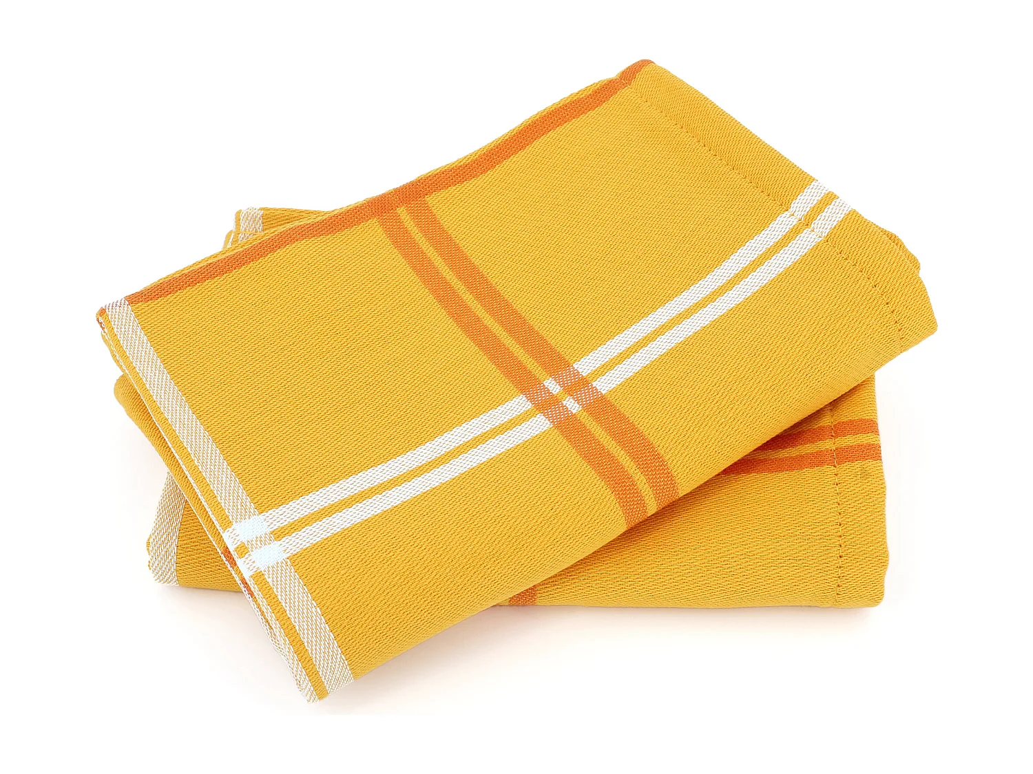 Lot de 2 torchons de cuisine toile 50x70 cm SQUARES orange