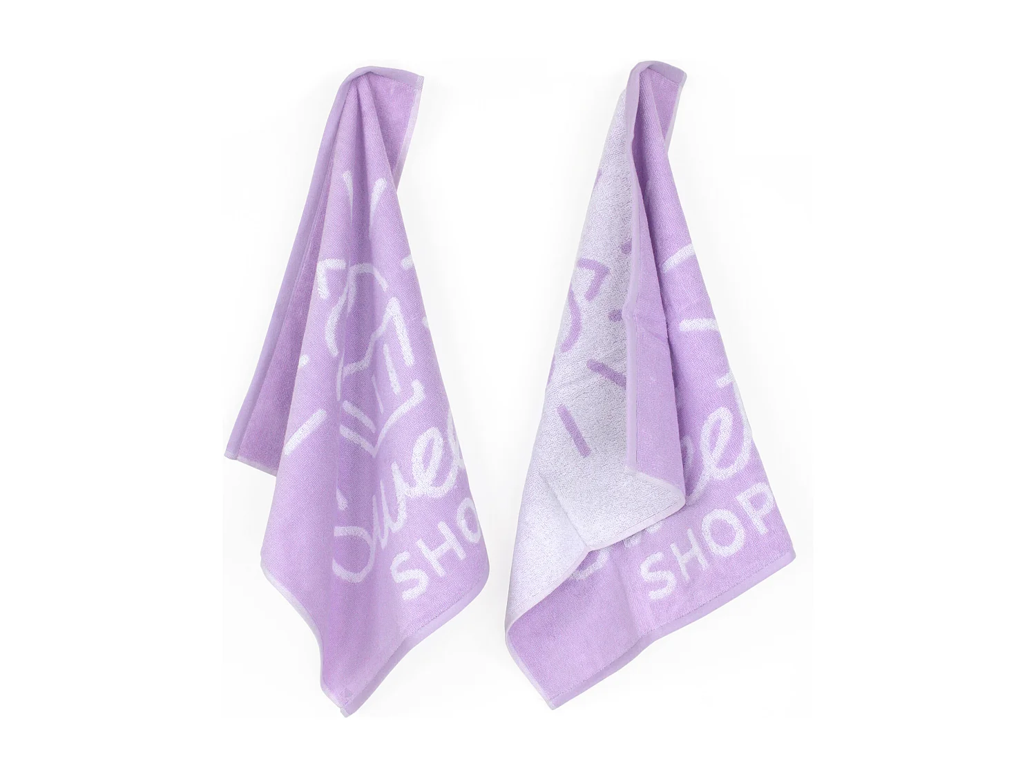 Lot de 2 torchons de cuisine éponge 50x50 cm SHOP rose