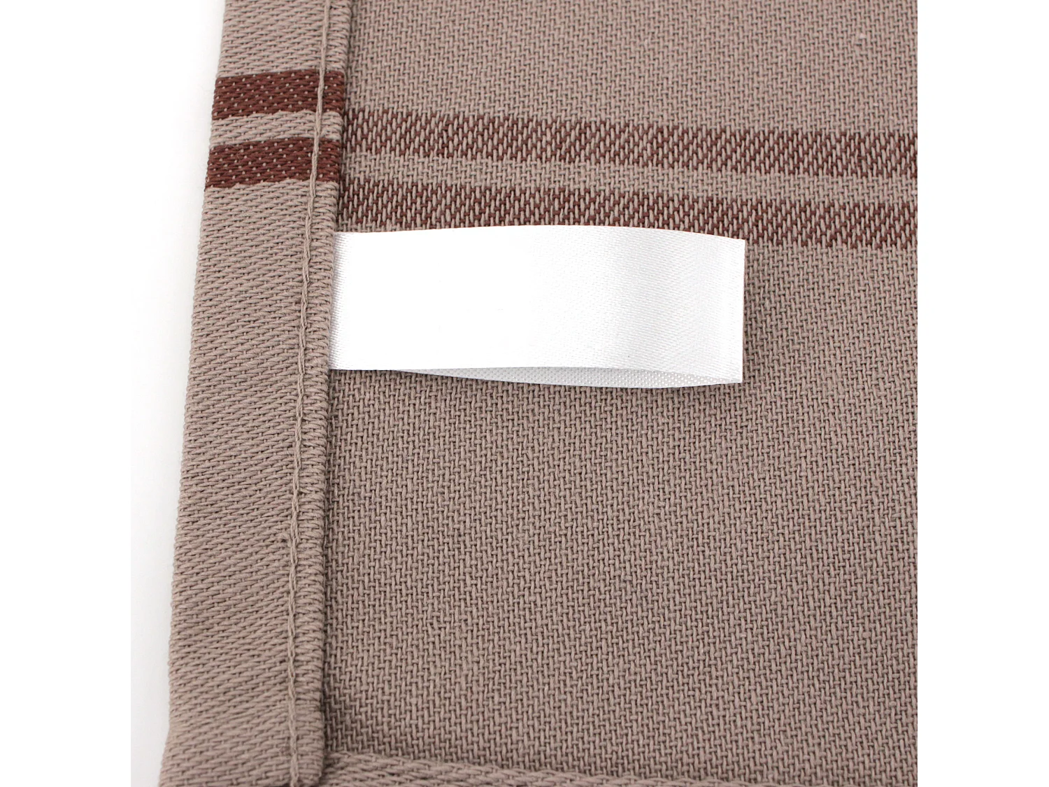 Lot de 2 torchons de cuisine toile 50x70 cm SQUARES marron