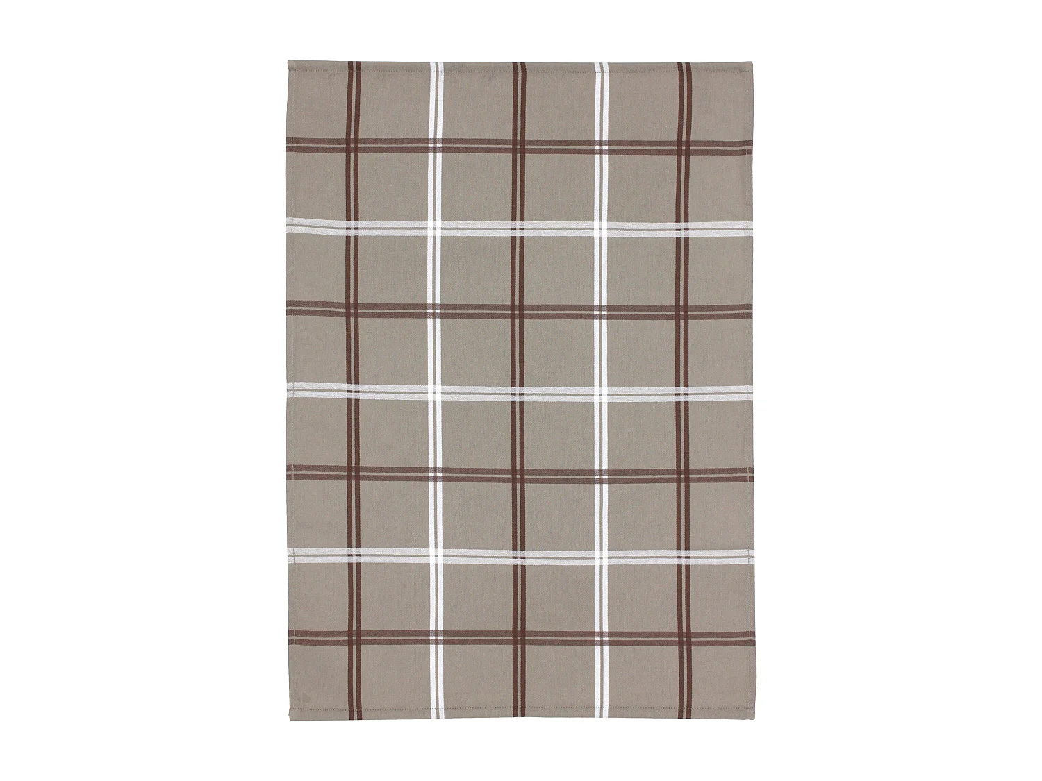 Lot de 2 torchons de cuisine toile 50x70 cm SQUARES marron