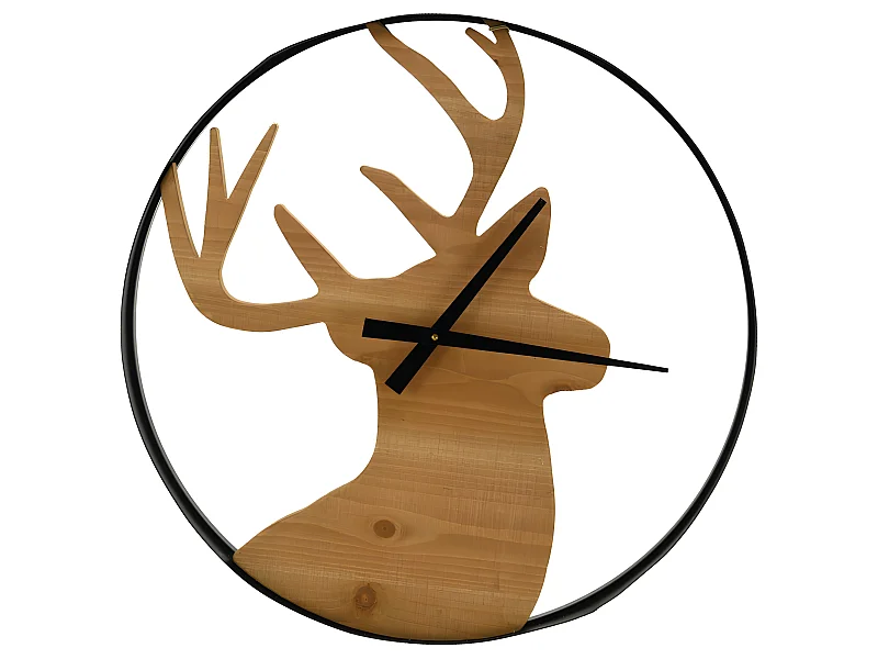 Horloge tête de cerf Ø60 cm