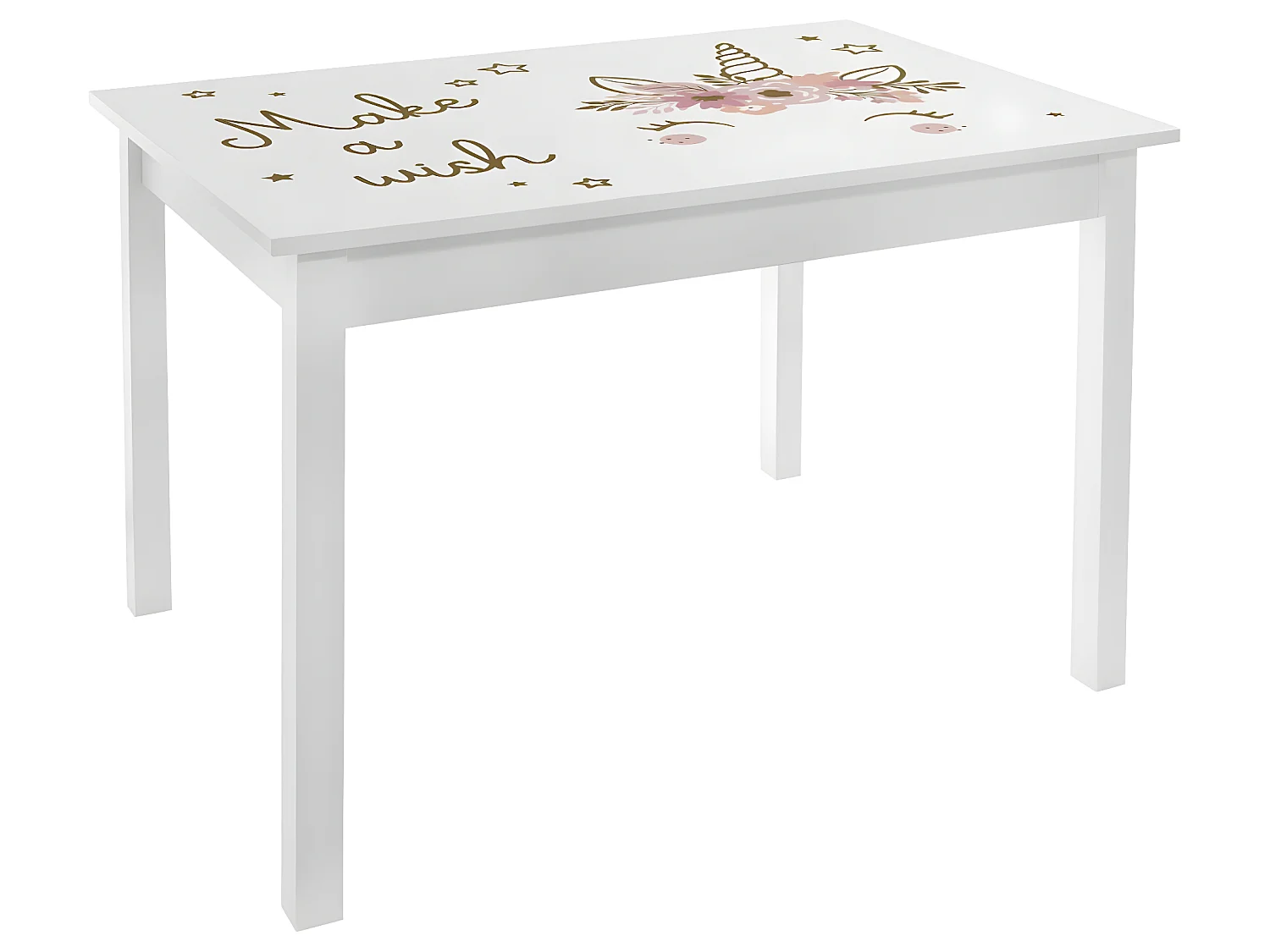 Table pour Enfant en Bois Blanc et Rose  H 48 cm