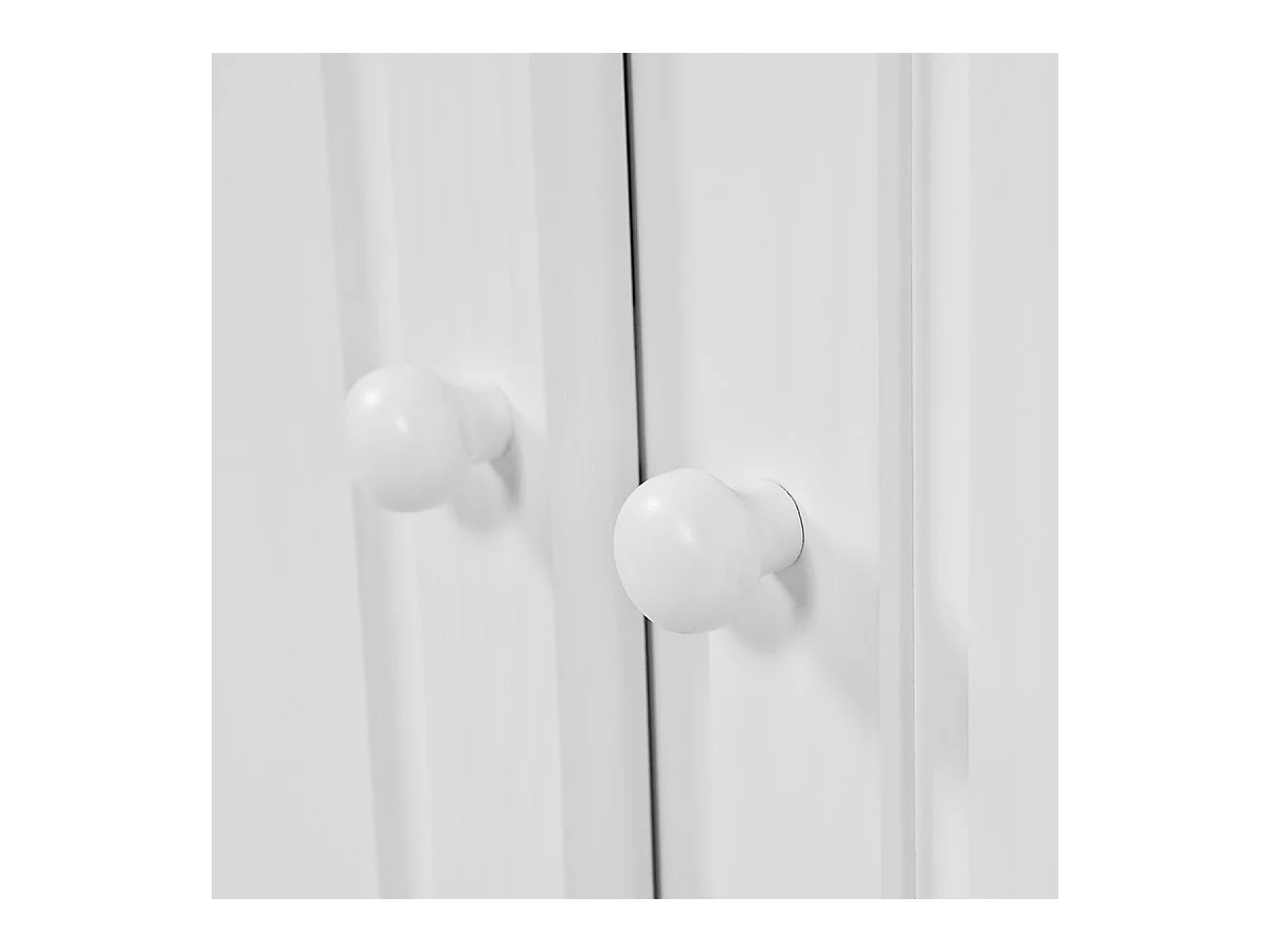 LAURIE - Buffet Vaisselier 4 Portes 2 Tiroirs Bois Massif Vernis Blanc