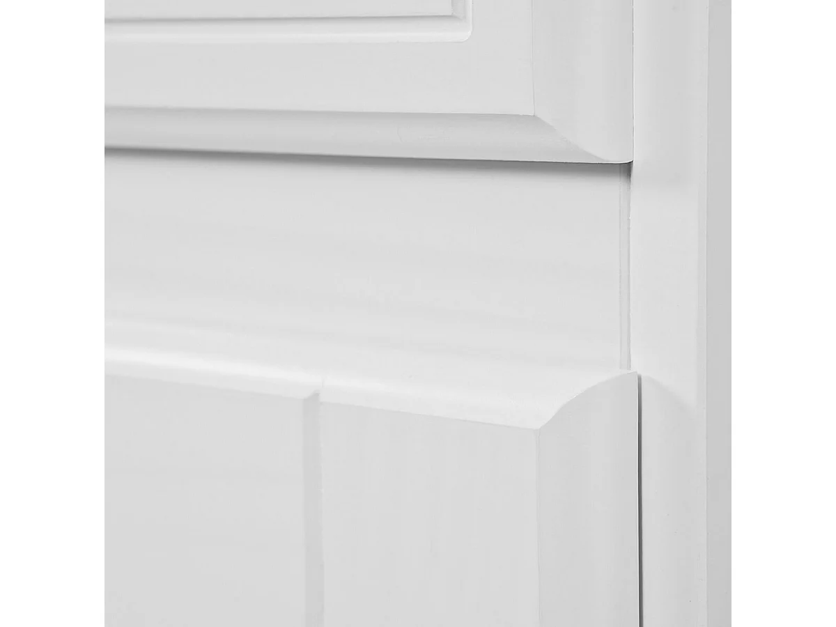 LAURIE - Buffet Vaisselier 4 Portes 2 Tiroirs Bois Massif Vernis Blanc