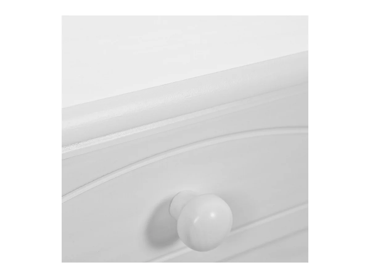 LAURIE - Buffet Vaisselier 5 Portes 3 Tiroirs Bois Massif Vernis Blanc