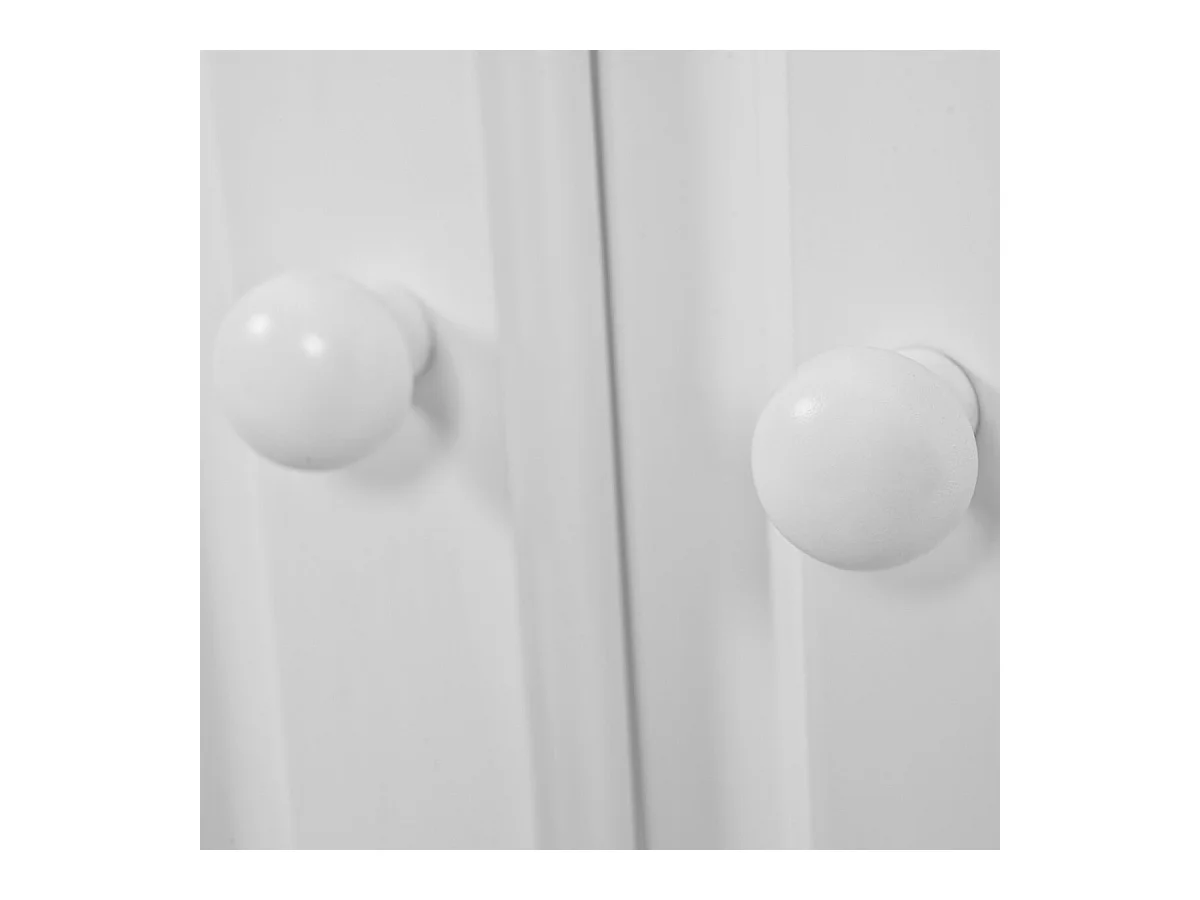 LAURIE - Buffet Vaisselier 5 Portes 3 Tiroirs Bois Massif Vernis Blanc