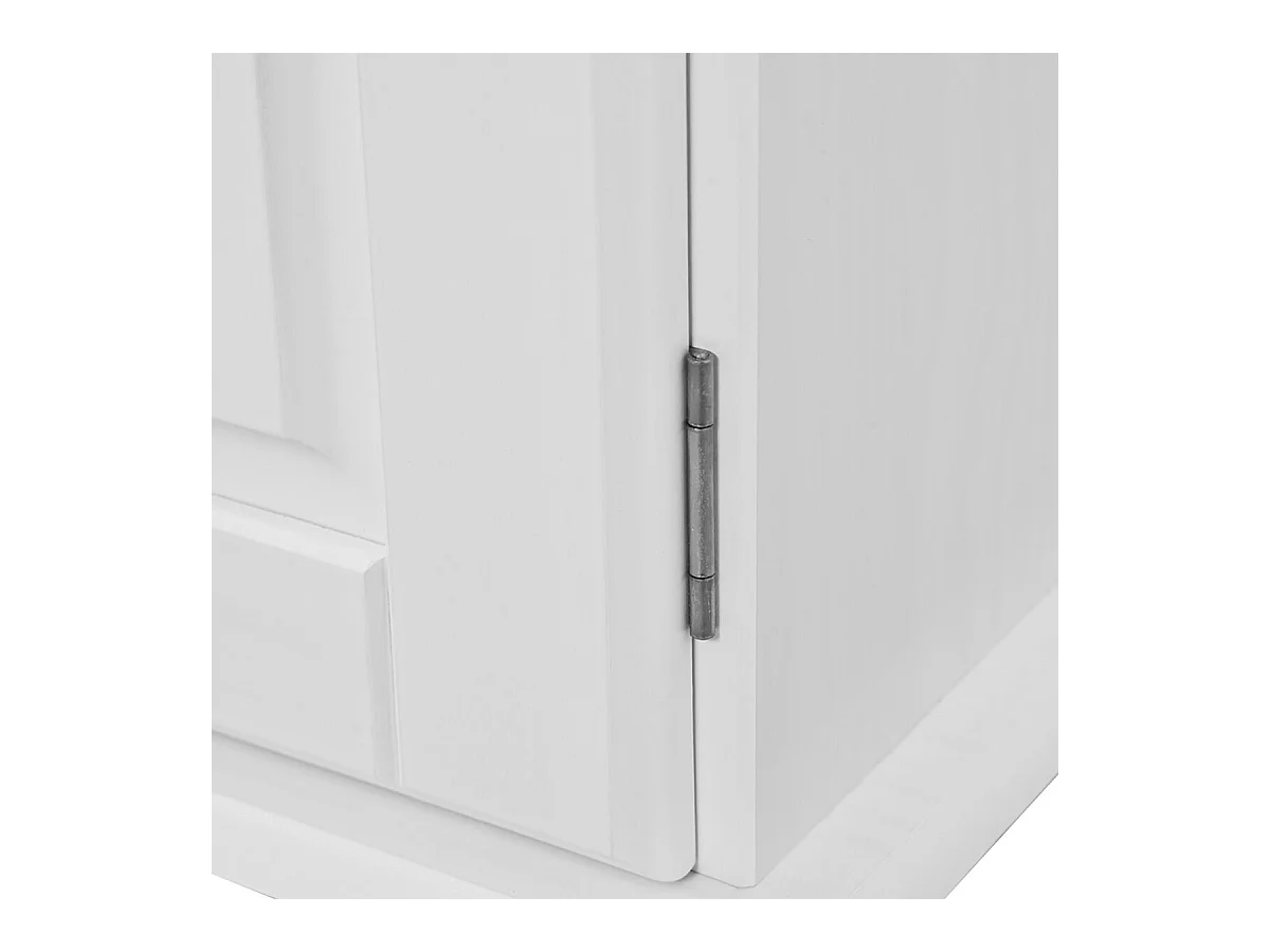 LAURIE - Buffet Vaisselier 5 Portes 3 Tiroirs Bois Massif Vernis Blanc