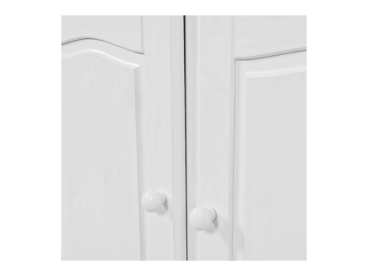 LAURIE - Buffet Vaisselier 5 Portes 3 Tiroirs Bois Massif Vernis Blanc