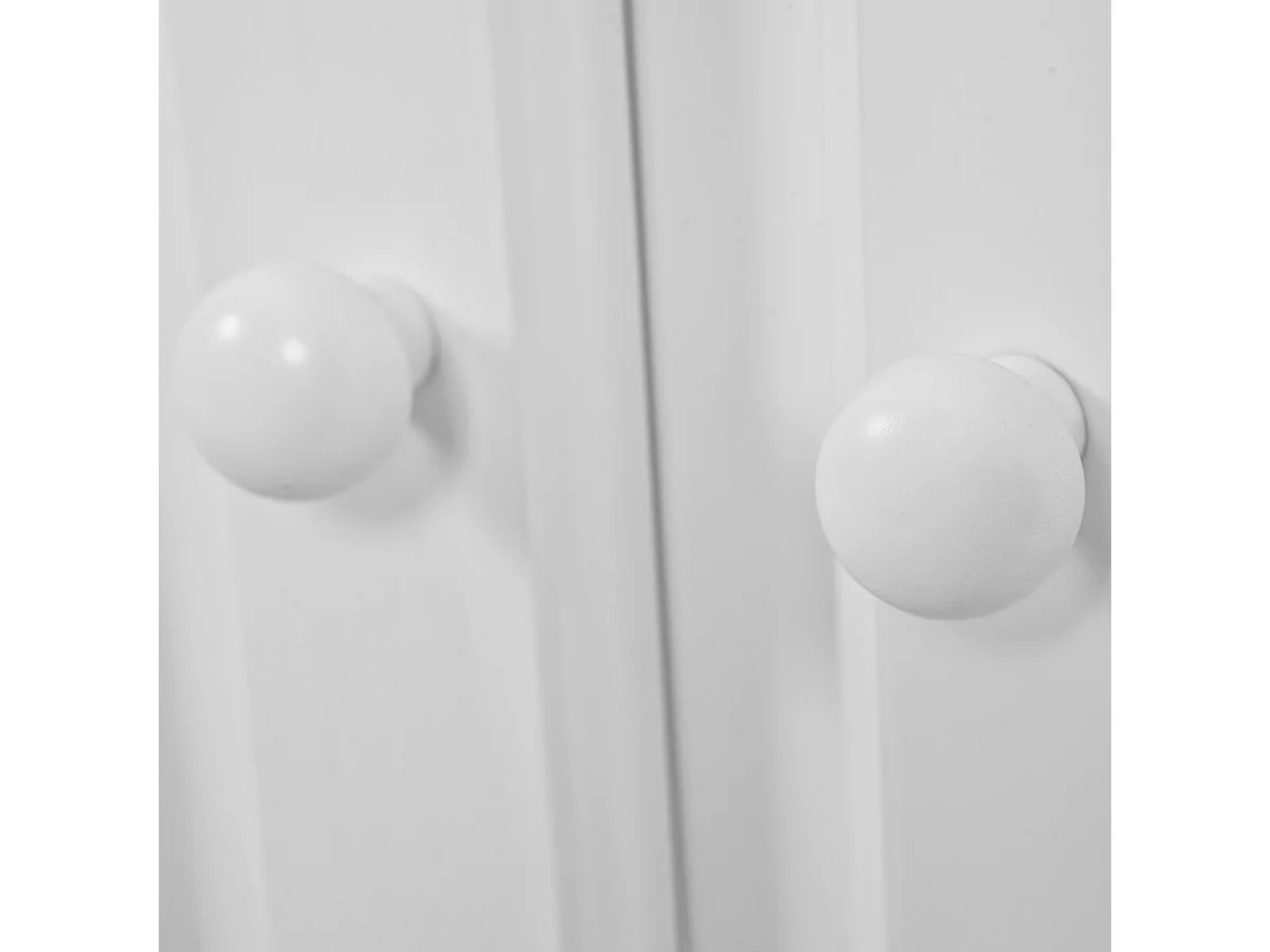 LAURIE - Buffet Vaisselier 5 Portes 3 Tiroirs Bois Massif Vernis Blanc