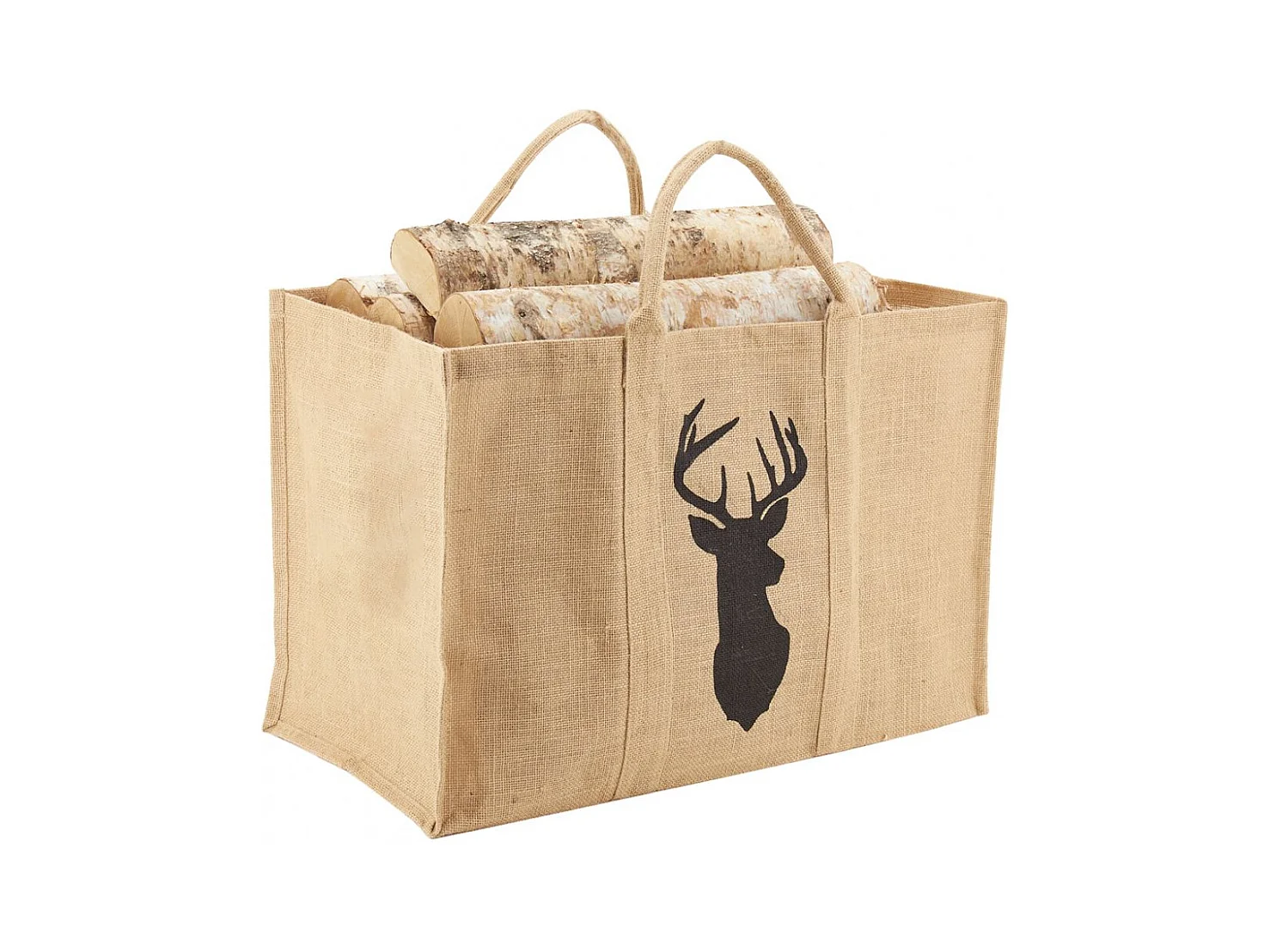 Sac à bûches cerf naturel