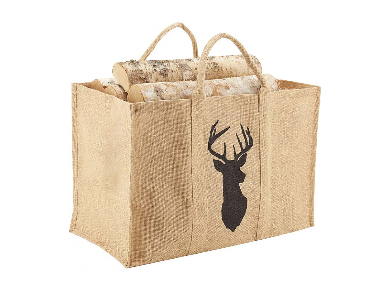Sac à bûches cerf naturel