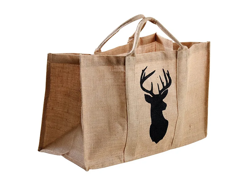 Sac à bûches cerf naturel
