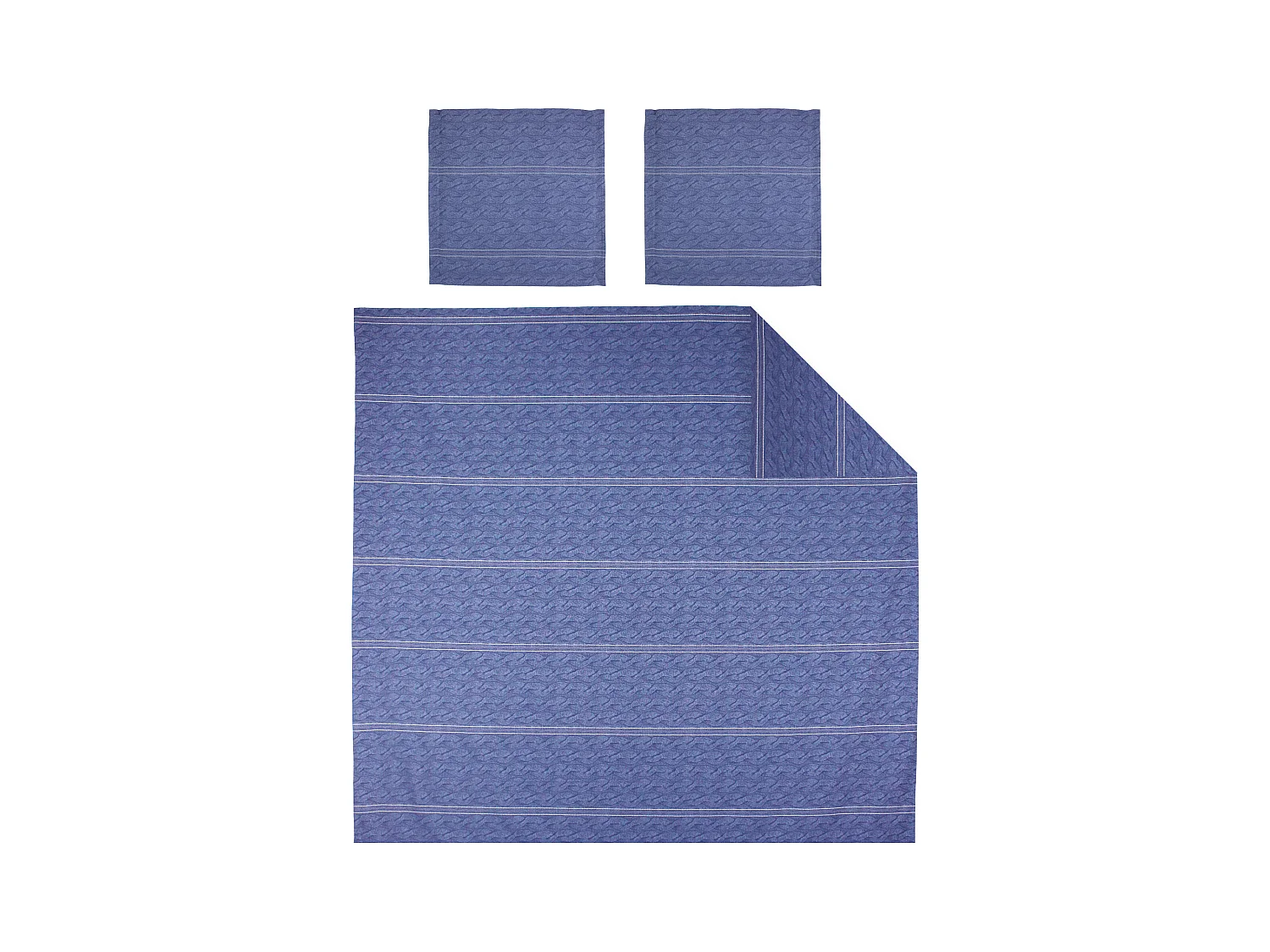 Parure de lit 240x220 cm Satin de coton VENDOME Bleu foncé