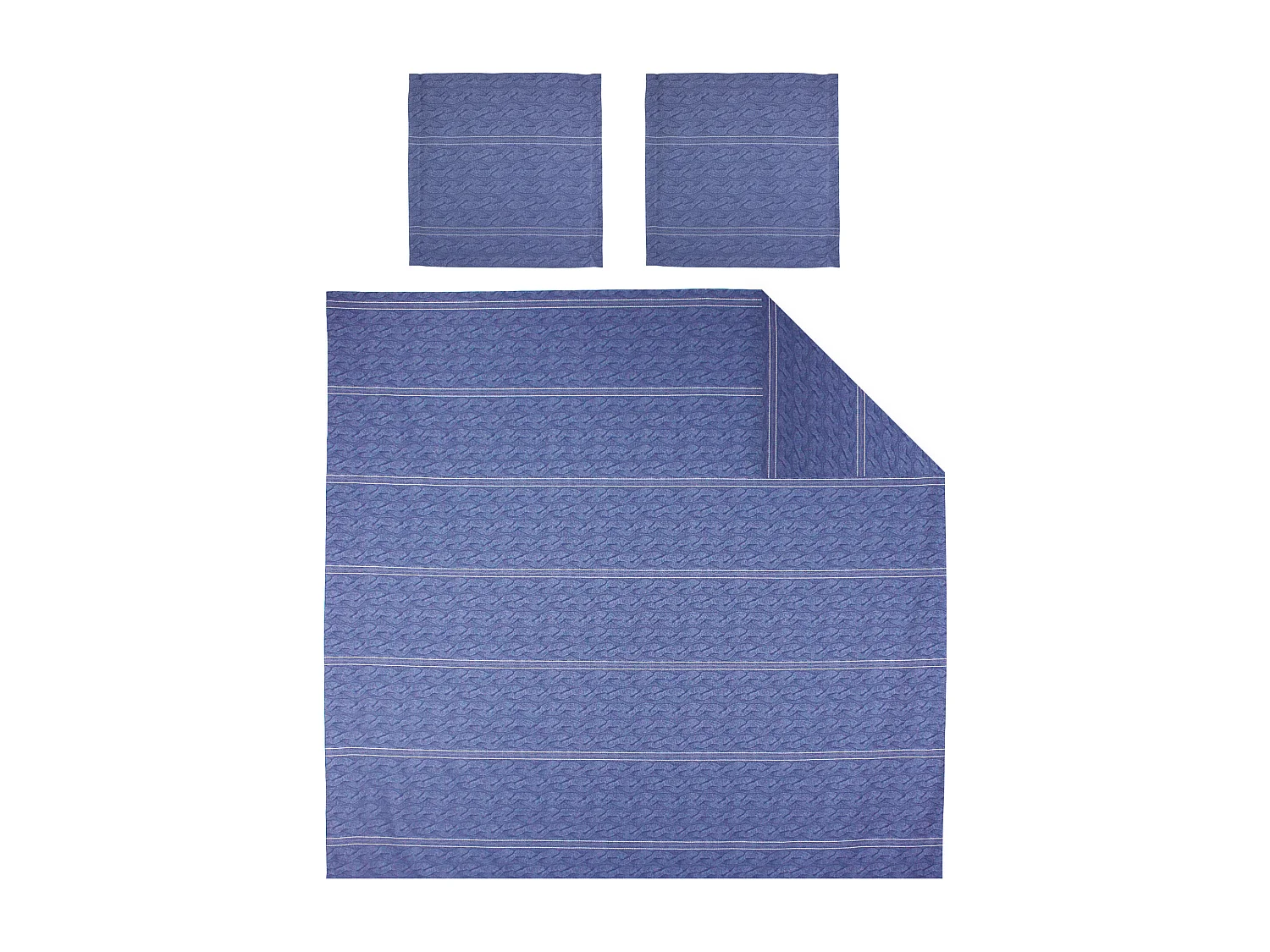 Parure de lit 240x220 cm Satin de coton VENDOME Bleu foncé