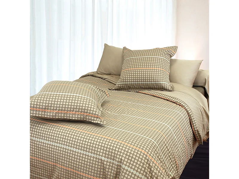 Parure de lit 240x220 cm Satin de coton DAUPHINE Marron